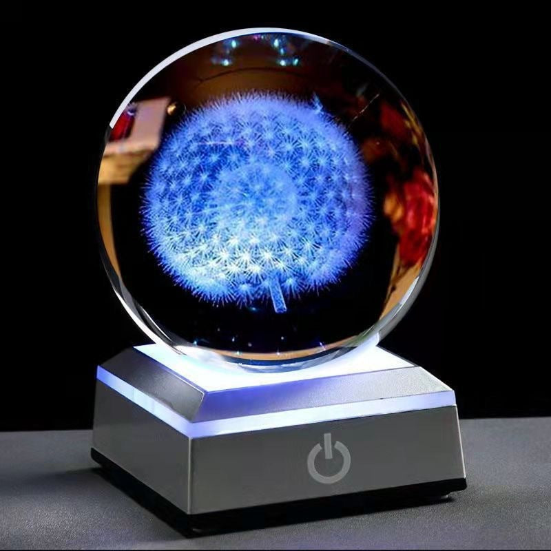 Galaxy Saturn Sun Crystal Ball Decoration Small Night Lamp