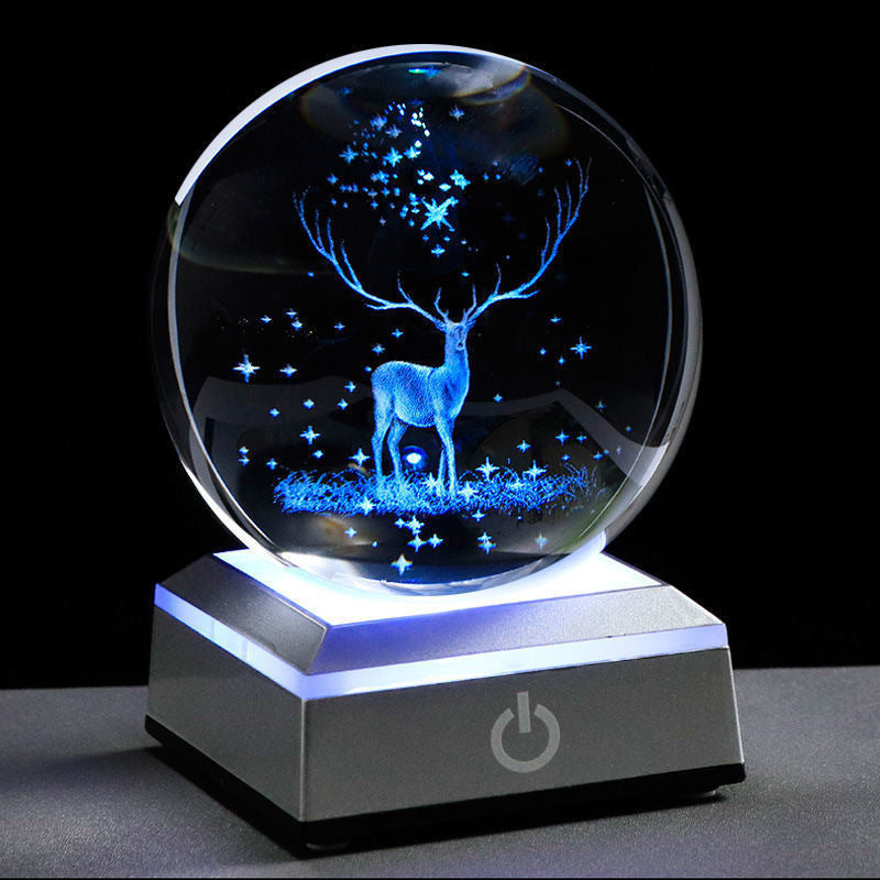 Galaxy Saturn Sun Crystal Ball Decoration Small Night Lamp